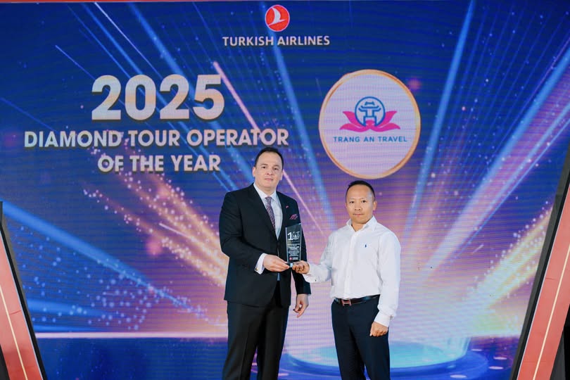 TRÀNG AN TRAVEL VINH DỰ NHẬN DANH HIỆU 2025 DIAMOND TOUR OPERATOR OF THE YEAR CỦA TURKISH AIRLINES 3 NĂM LIÊN TIẾP 