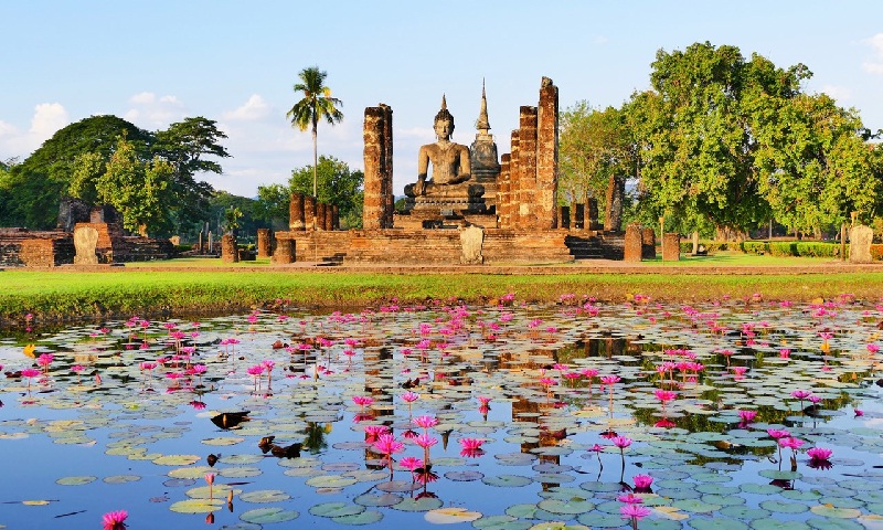 Wat Mahathat ở Công viên lịch sử Sukhothai